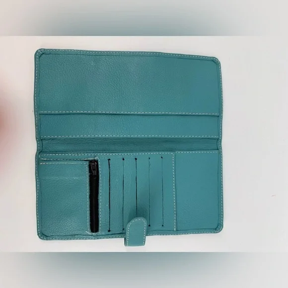 Travel Passport Holder Wallet Holder Blue Genuine Leather Card Cover - Picture 3 of 6